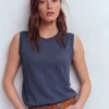 Agnes Linen Tank Blue Agnes Linen Tank Blue