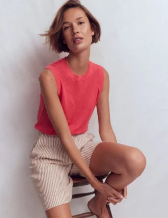 Agnes Linen Tank Pink