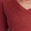Agnes Linen V Neck T-Shirt Burnt Orange Agnes Linen V Neck T-Shirt Burnt Orange