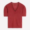 Agnes Linen V Neck T-Shirt Burnt Orange Agnes Linen V Neck T-Shirt Burnt Orange