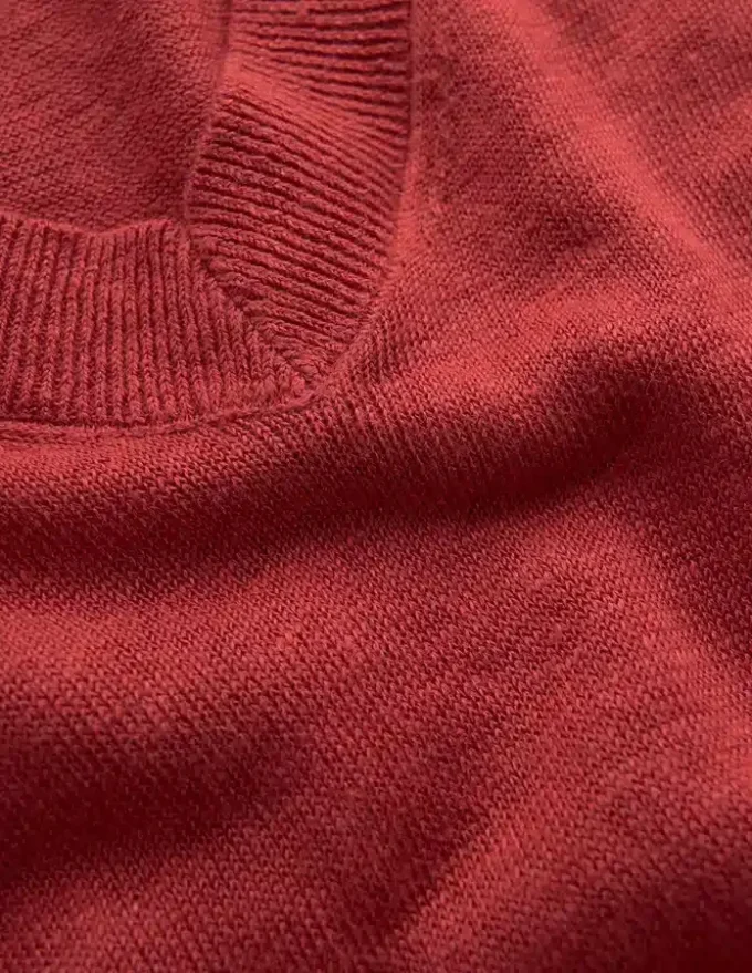 Agnes Linen V Neck T-Shirt Burnt Orange Agnes Linen V Neck T-Shirt Burnt Orange