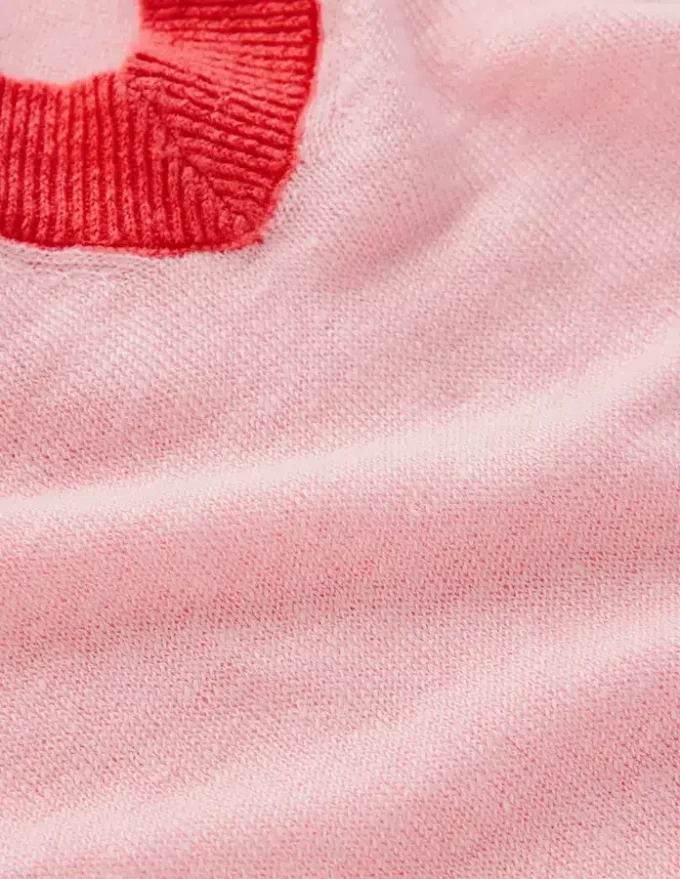Agnes Linen V Neck T-Shirt Pink Colour Block Agnes Linen V Neck T-Shirt Pink Colour Block
