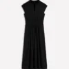 Alba Smocked Jersey Midi Dress Black Alba Smocked Jersey Midi Dress Black