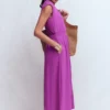 Alba Smocked Jersey Midi Dress Damson Alba Smocked Jersey Midi Dress Damson
