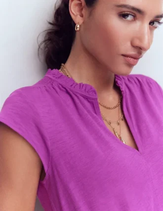 Alba Smocked Jersey Midi Dress Damson
