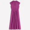 Alba Smocked Jersey Midi Dress Damson Alba Smocked Jersey Midi Dress Damson
