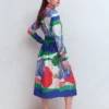 Alexa Long Sleeve Midi Dress Multi Abstract Valley Alexa Long Sleeve Midi Dress Multi Abstract Valley