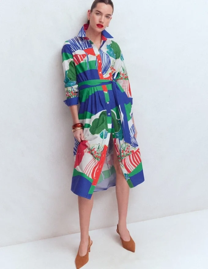 Alexa Long Sleeve Midi Dress Multi Abstract Valley Alexa Long Sleeve Midi Dress Multi Abstract Valley