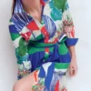 Alexa Long Sleeve Midi Dress Multi Abstract Valley Alexa Long Sleeve Midi Dress Multi Abstract Valley