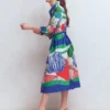 Alexa Long Sleeve Midi Dress Multi Abstract Valley Alexa Long Sleeve Midi Dress Multi Abstract Valley