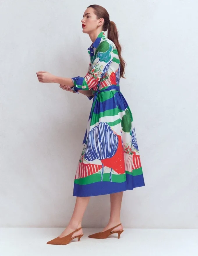 Alexa Long Sleeve Midi Dress Multi Abstract Valley Alexa Long Sleeve Midi Dress Multi Abstract Valley