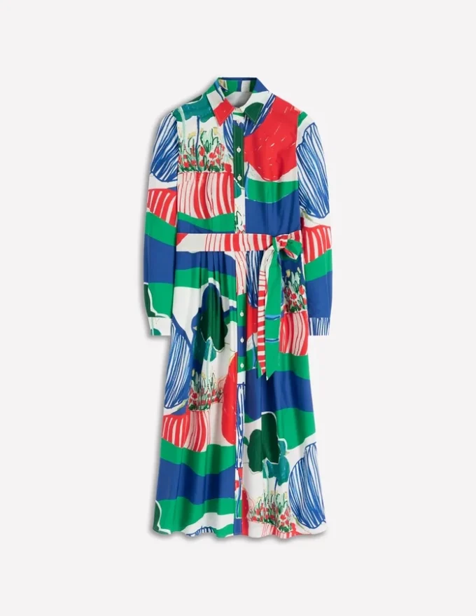 Alexa Long Sleeve Midi Dress Multi Abstract Valley Alexa Long Sleeve Midi Dress Multi Abstract Valley