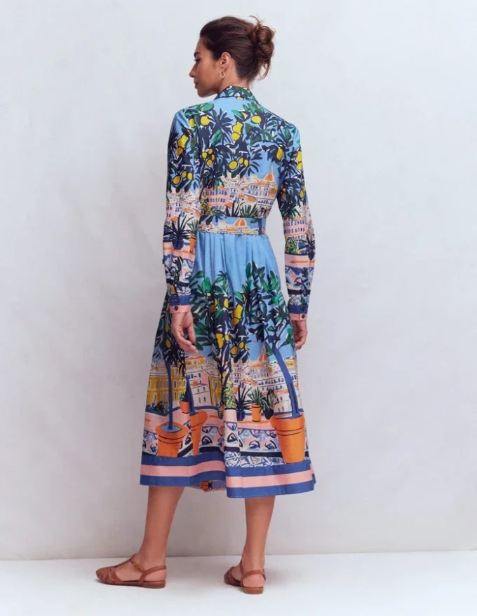 Alexa Long Sleeve Midi Dress Multi Balcony Scene Alexa Long Sleeve Midi Dress Multi Balcony Scene