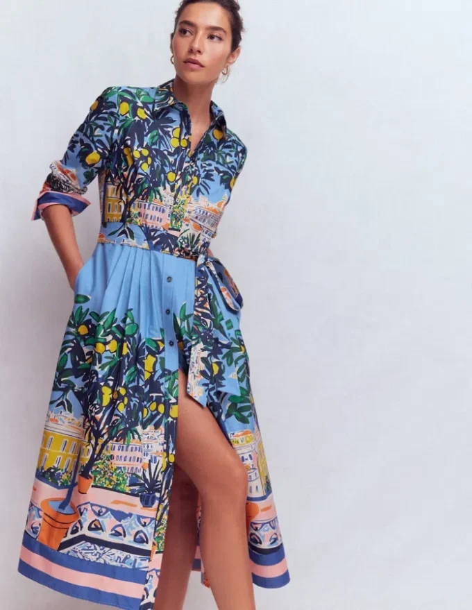 Alexa Long Sleeve Midi Dress Multi Balcony Scene Alexa Long Sleeve Midi Dress Multi Balcony Scene