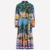 Alexa Long Sleeve Midi Dress Multi Balcony Scene Alexa Long Sleeve Midi Dress Multi Balcony Scene