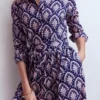 Alexa Long Sleeve Midi Dress Navy Petal Terrace Alexa Long Sleeve Midi Dress Navy Petal Terrace