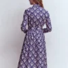 Alexa Long Sleeve Midi Dress Navy Petal Terrace Alexa Long Sleeve Midi Dress Navy Petal Terrace