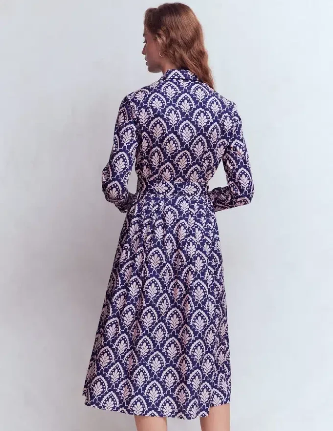 Alexa Long Sleeve Midi Dress Navy Petal Terrace Alexa Long Sleeve Midi Dress Navy Petal Terrace