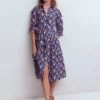 Alexa Long Sleeve Midi Dress Navy Petal Terrace Alexa Long Sleeve Midi Dress Navy Petal Terrace