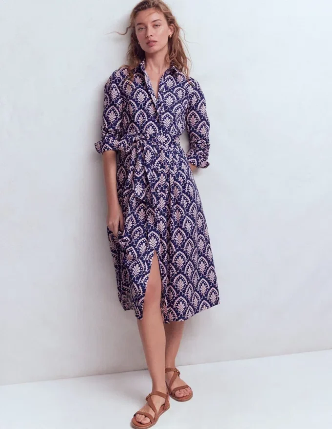 Alexa Long Sleeve Midi Dress Navy Petal Terrace Alexa Long Sleeve Midi Dress Navy Petal Terrace
