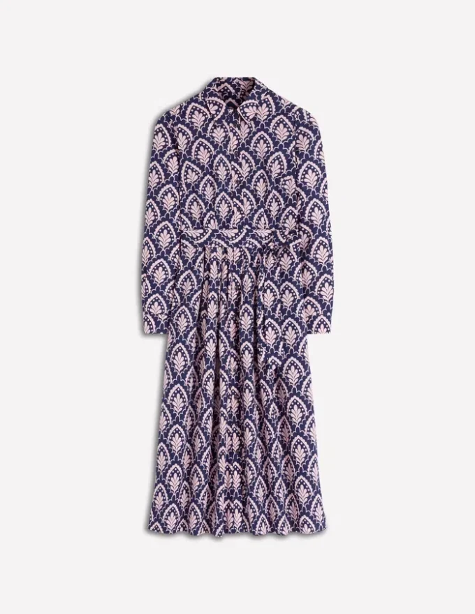 Alexa Long Sleeve Midi Dress Navy Petal Terrace Alexa Long Sleeve Midi Dress Navy Petal Terrace