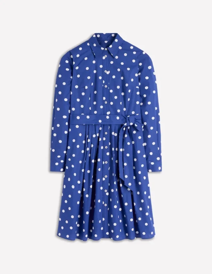 Alexa Long Sleeve Short Dress Bright Blue, Painted Dot Alexa Long Sleeve Short Dress Bright Blue, Painted Dot