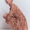 Alexa Long Sleeve Short Dress Brown, Meadow Scatter Alexa Long Sleeve Short Dress Brown, Meadow Scatter