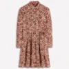 Alexa Long Sleeve Short Dress Brown, Meadow Scatter Alexa Long Sleeve Short Dress Brown, Meadow Scatter