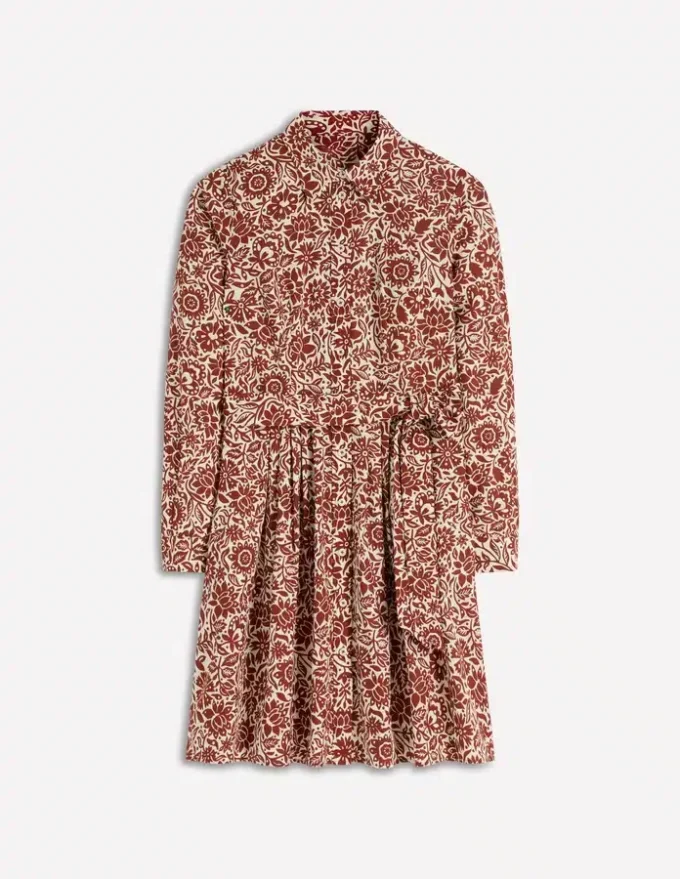 Alexa Long Sleeve Short Dress Brown, Meadow Scatter Alexa Long Sleeve Short Dress Brown, Meadow Scatter
