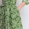 Alexa Long Sleeve Short Dress Green, Decorative Blossom Alexa Long Sleeve Short Dress Green, Decorative Blossom