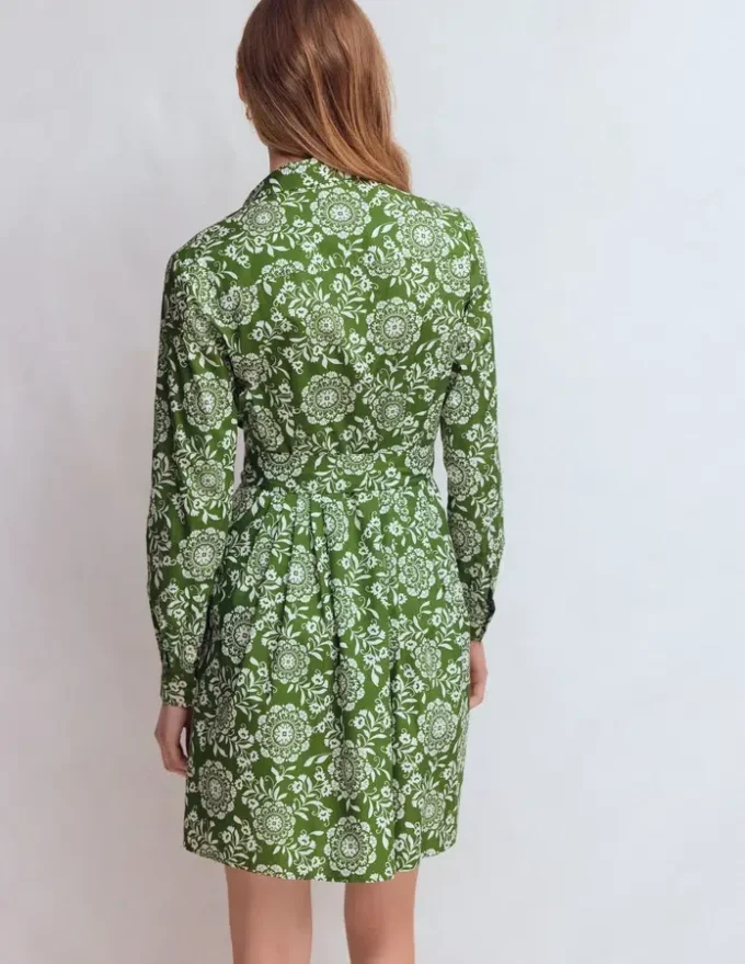 Alexa Long Sleeve Short Dress Green, Decorative Blossom Alexa Long Sleeve Short Dress Green, Decorative Blossom