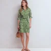Alexa Long Sleeve Short Dress Green, Decorative Blossom Alexa Long Sleeve Short Dress Green, Decorative Blossom