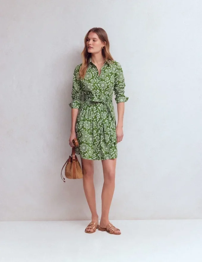 Alexa Long Sleeve Short Dress Green, Decorative Blossom Alexa Long Sleeve Short Dress Green, Decorative Blossom