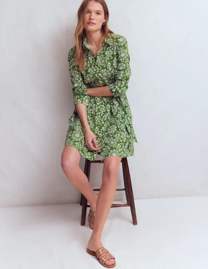 Alexa Long Sleeve Short Dress Green, Decorative Blossom Alexa Long Sleeve Short Dress Green, Decorative Blossom