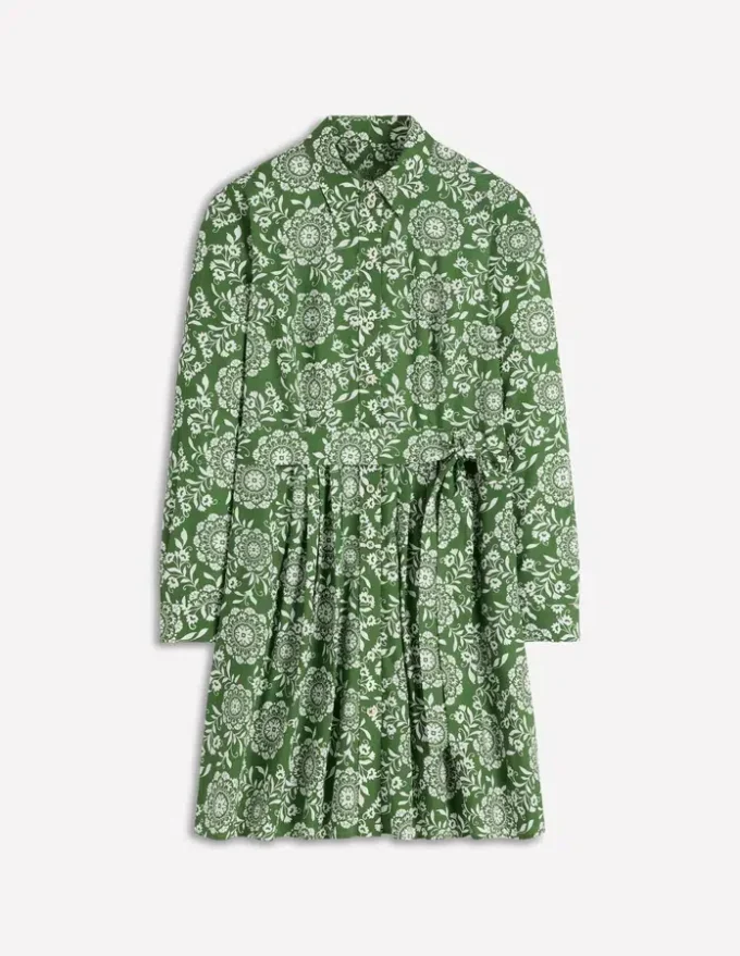 Alexa Long Sleeve Short Dress Green, Decorative Blossom Alexa Long Sleeve Short Dress Green, Decorative Blossom