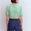 Ali Trim T-shirt Ivory and Amazon Stripe Ali Trim T-shirt Ivory and Amazon Stripe
