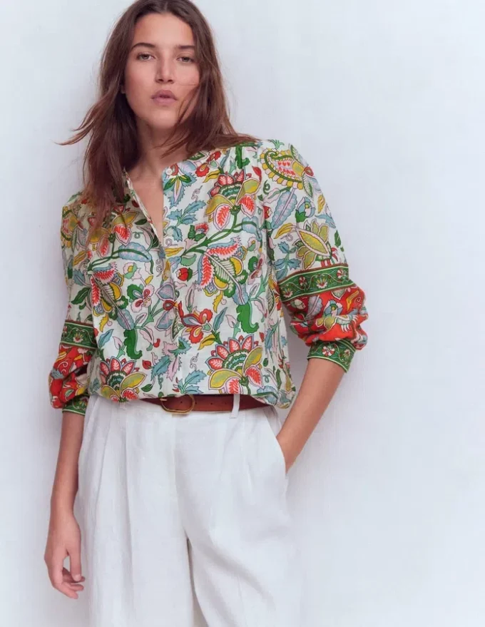 Alicia Linen Top Multi, Botanical Trail Alicia Linen Top Multi, Botanical Trail
