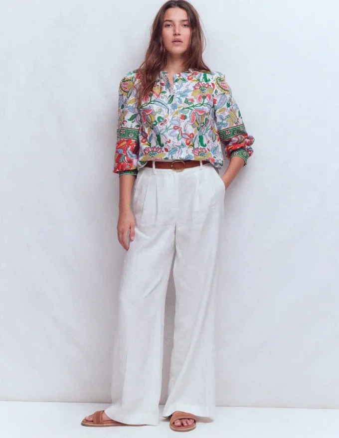 Alicia Linen Top Multi, Botanical Trail Alicia Linen Top Multi, Botanical Trail