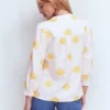Alicia Linen Top White, Floral embroidery