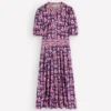Amber Pleat Jersey Midi Dress Calla Lilly, Blossom Grove
