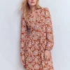 Amy Short Jersey Dress Brown, Decorative Blossom Amy Short Jersey Dress Brown, Decorative Blossom