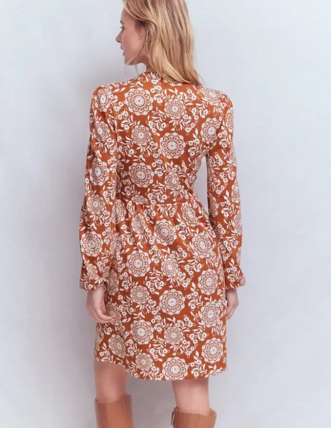 Amy Short Jersey Dress Brown, Decorative Blossom Amy Short Jersey Dress Brown, Decorative Blossom