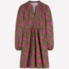 Amy Short Jersey Dress Olive, Blossomy Sprig Amy Short Jersey Dress Olive, Blossomy Sprig