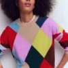 Anastasia Cashmere Sweater Multi Harlequin Jumper Anastasia Cashmere Sweater Multi Harlequin Jumper