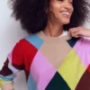 Anastasia Cashmere Sweater Multi Harlequin Jumper Anastasia Cashmere Sweater Multi Harlequin Jumper