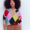 Anastasia Cashmere Sweater Multi Harlequin Jumper Anastasia Cashmere Sweater Multi Harlequin Jumper