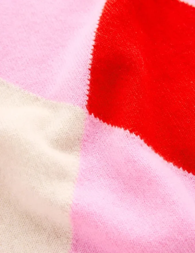 Anastasia Cashmere Sweater Red and Pink Argyle Anastasia Cashmere Sweater Red and Pink Argyle