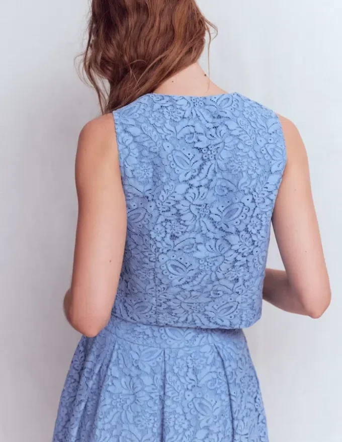 Andrea Lace Shell Top Cornflower Blue Andrea Lace Shell Top Cornflower Blue