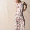Andrea Linen Shell Top Ivory, Bloom Scatter