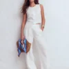 Andrea Linen Shell Top White Andrea Linen Shell Top White